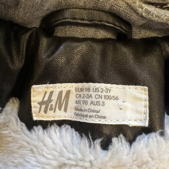 EUC H&M Faux Leather Hooded Toddler Boys Jacket size 2-3Y - Picture 4 of 6